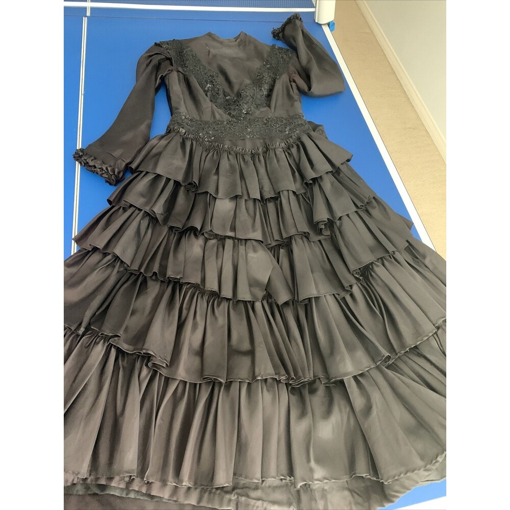 Vintage Black Silk Custom Made Dress for theaters 🎭 Performance in 1950’s XS /4